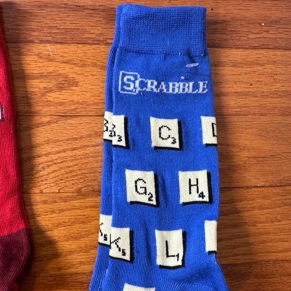 Scrabble Novelty Crew Socks - Red and Blue - Picture 3 of 4